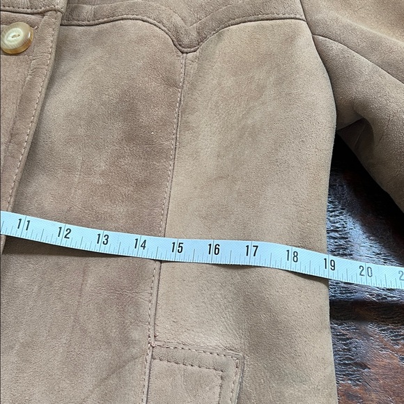 ABERCROMBIE & FITCH Lambskin Suede & Shearling Rancher Jacket Vintage Women's 14 - Picture 6 of 14